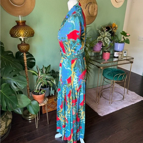 Hutch * Tropical Floral Print Maxi Dress * SZ S - Picture 3 of 5